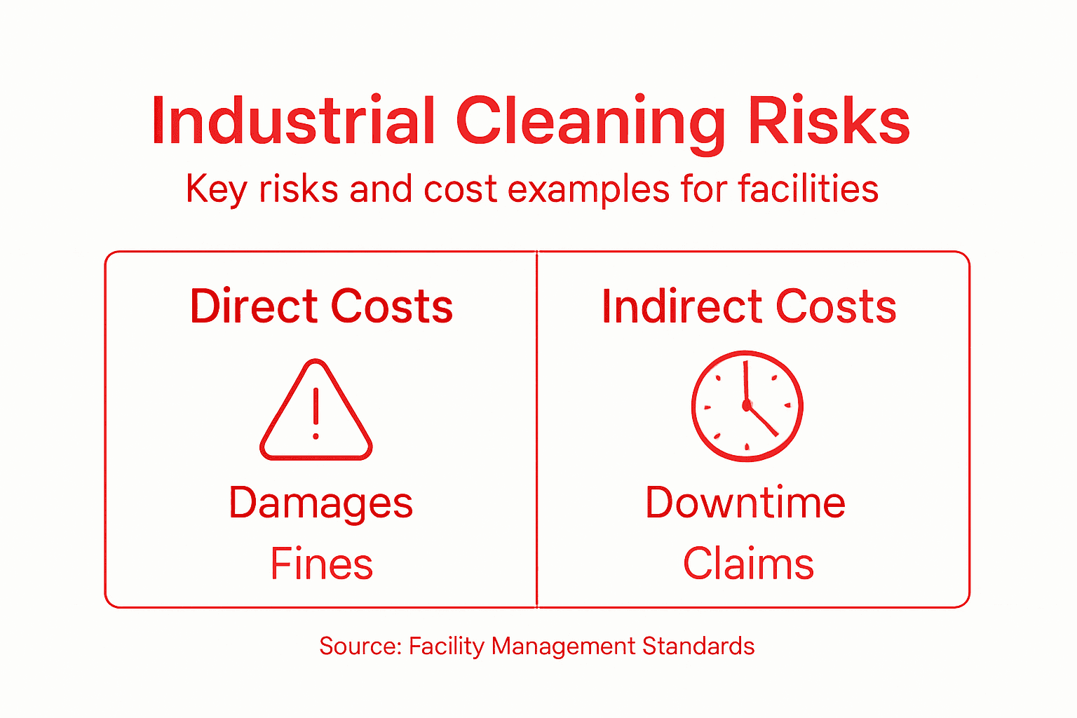 Infographic on risks and costs of industrial cleaning