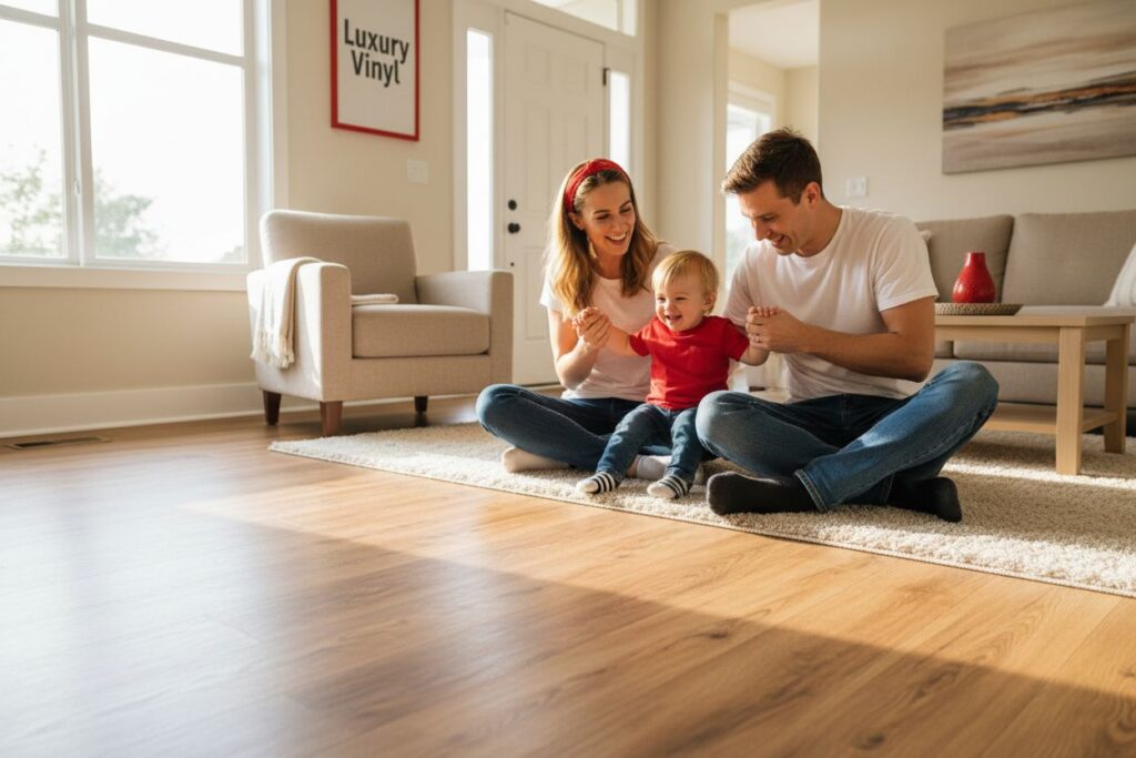 luxury vinyl flooring living room